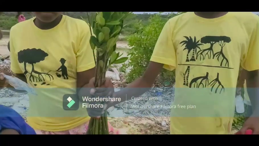 Membres de l’équipe avec des plantules