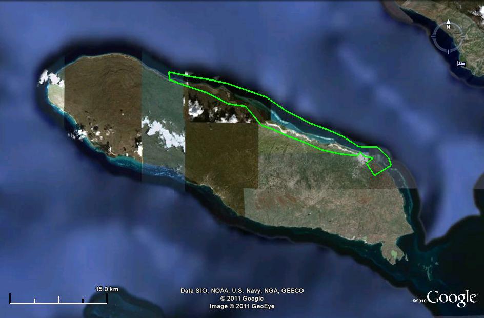 Carte satellitaire historique de la ZCB La Gonâve Côte Nord dans le rapport Timyan et Hilaire de 2011