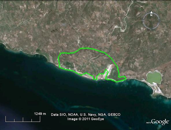 Carte satellitaire historique de la ZCB de Picmi dans le rapport Timyan et Hilaire de 2011